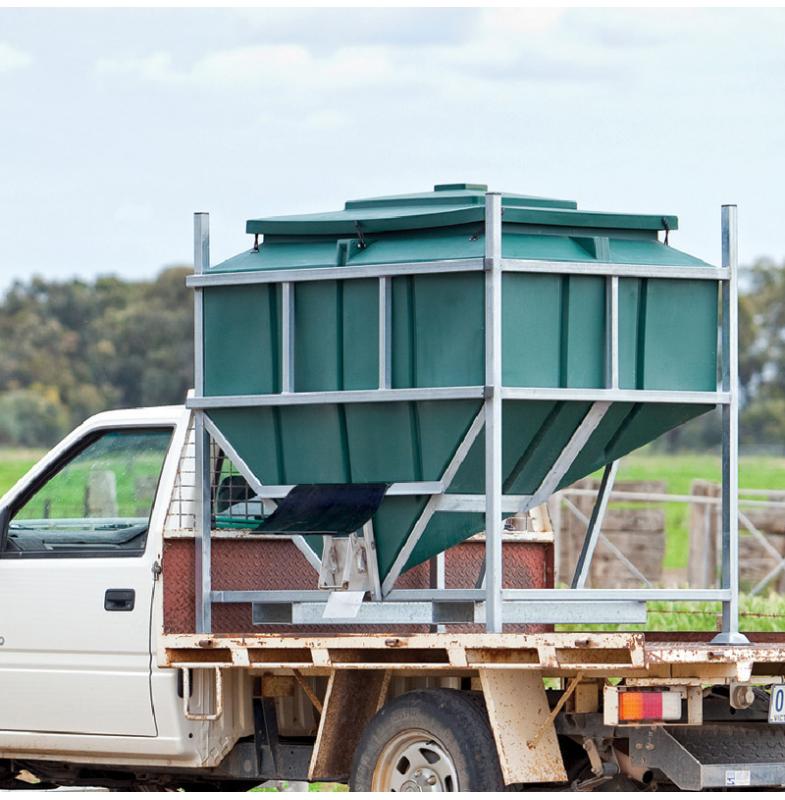 Polymaster green bulka bin being transported