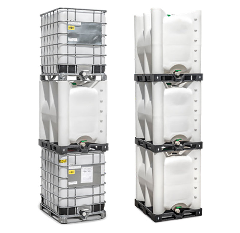 A side by side image of stacked Cagebuster Tote with regular one